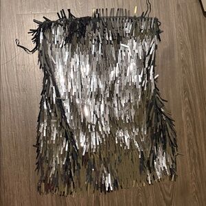 Abercrombie and Fitch Sequin Fringe Mini dress - Silver/Black
